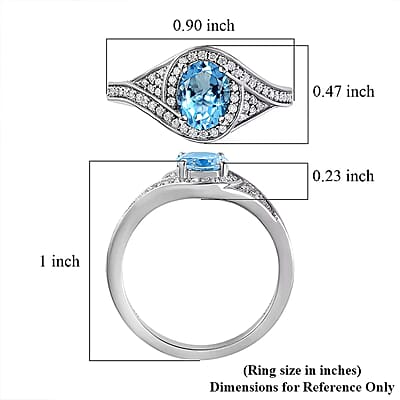 Rhapsody 950 Platinum AAAA Santa Maria Aquamarine and E-F VS Diamond Ring (Size 12.0) 6.40 Grams 1.35 ctw