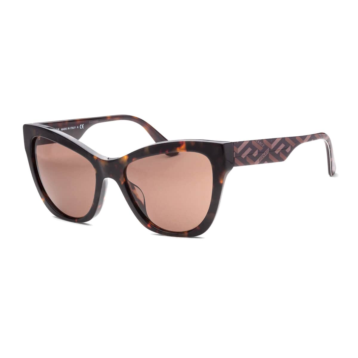 VERSACE Butterfly Fashion Sunglasses with Black Protection Case- Brown Geometric Printed image number 0