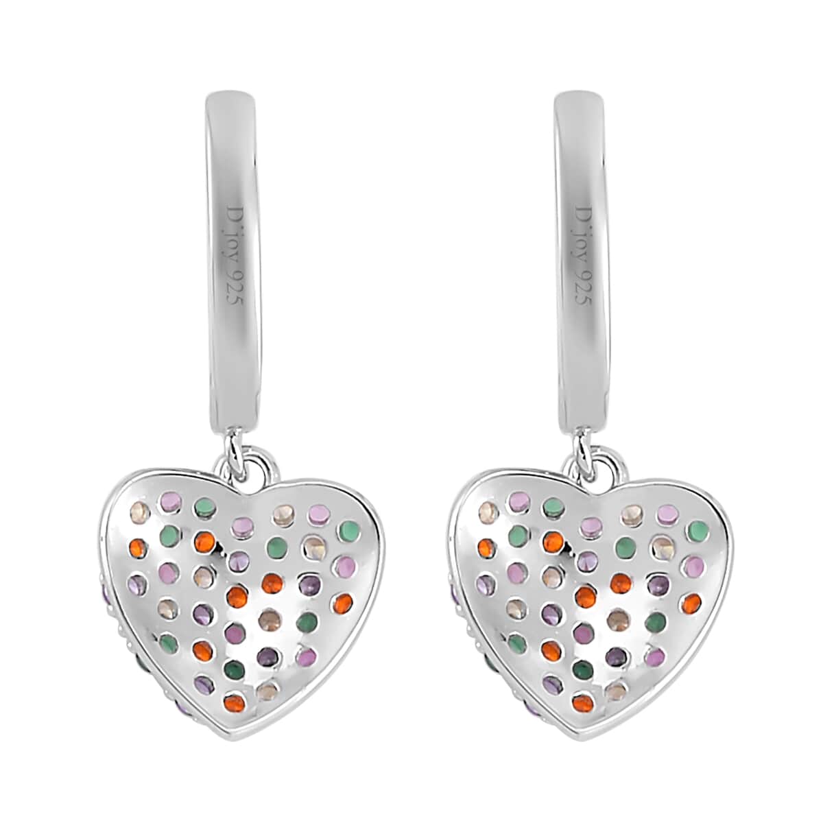 Simulated Multi Color Diamond Earrings in Rhodium Over Sterling Silver 2.25 ctw image number 4