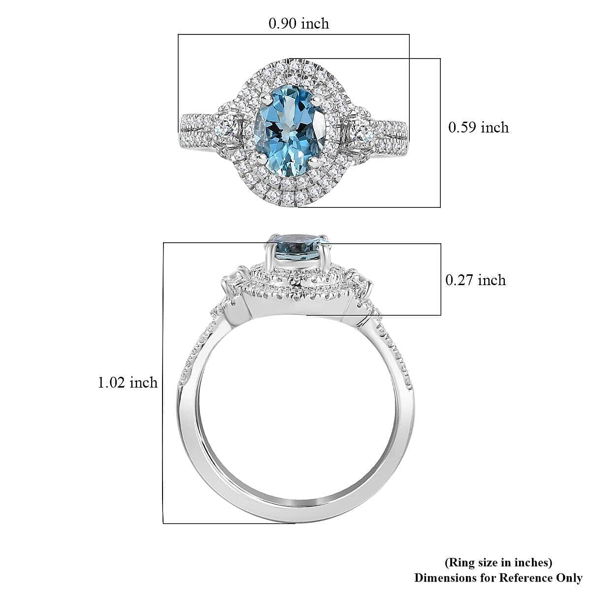 Rhapsody 950 Platinum AAAA Santa Maria Aquamarine and E-F VS2 Diamond Ring (Size 5.0) 8.15 Grams 1.50 ctw image number 5