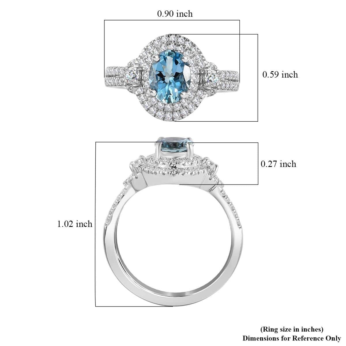 Rhapsody 950 Platinum AAAA Santa Maria Aquamarine and E-F VS2 Diamond Ring (Size 6.0) 8.15 Grams 1.50 ctw image number 5