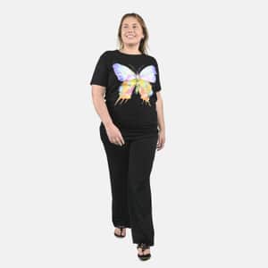 Tamsy 100% Cotton Digital Graphic T-Shirt - Butterfly - M