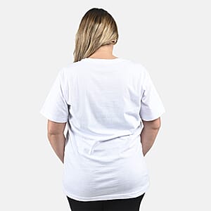 Tamsy 100% Cotton Digital Graphic T-Shirt - Peace - M