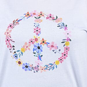 Tamsy 100% Cotton Digital Graphic T-Shirt - Peace - M