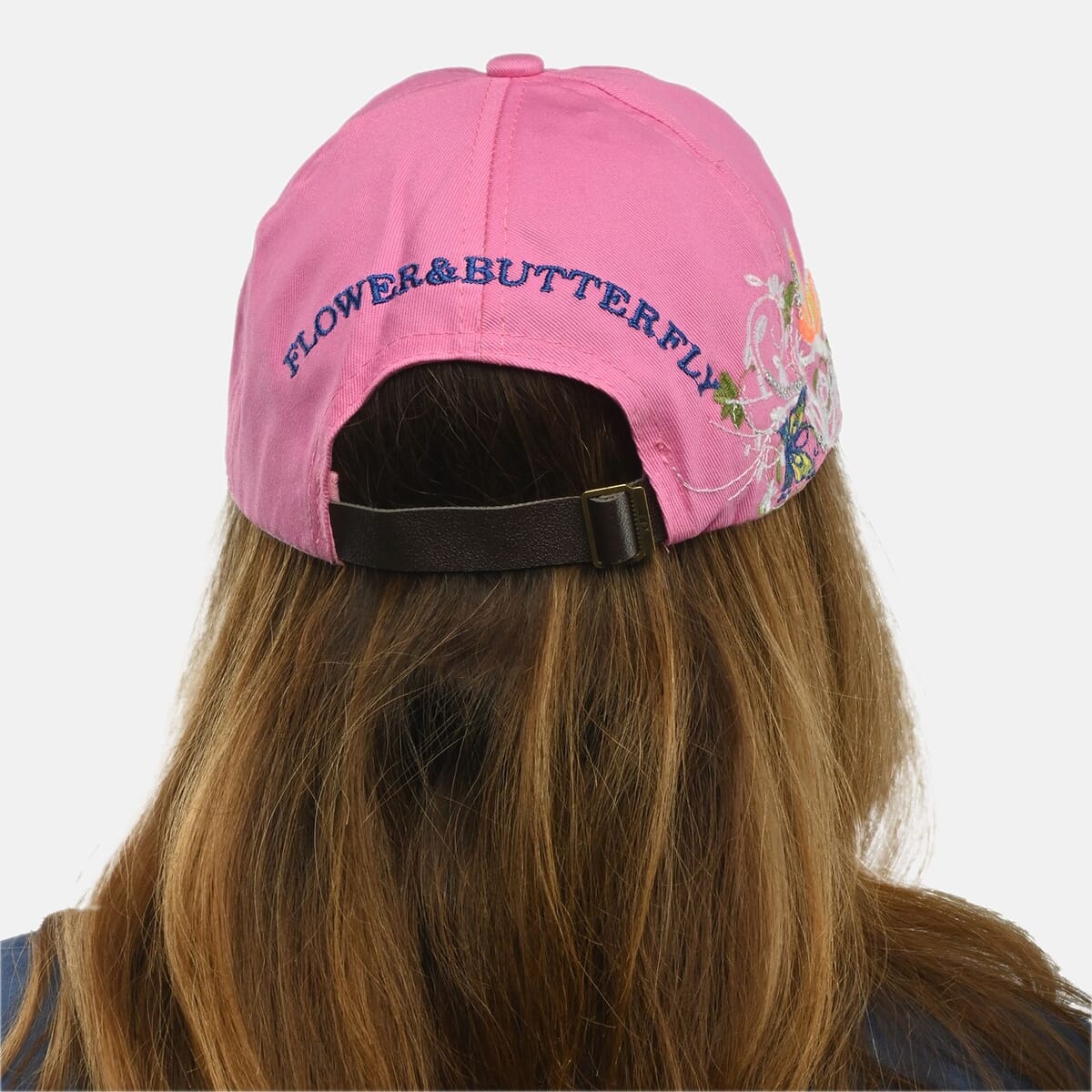Set of 2, Pink Cotton Embroidered and Polyester Sequin Cap image number 2
