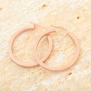 Hoop Earrings in 14K Rose Gold Over Sterling Silver 3.10 Grams