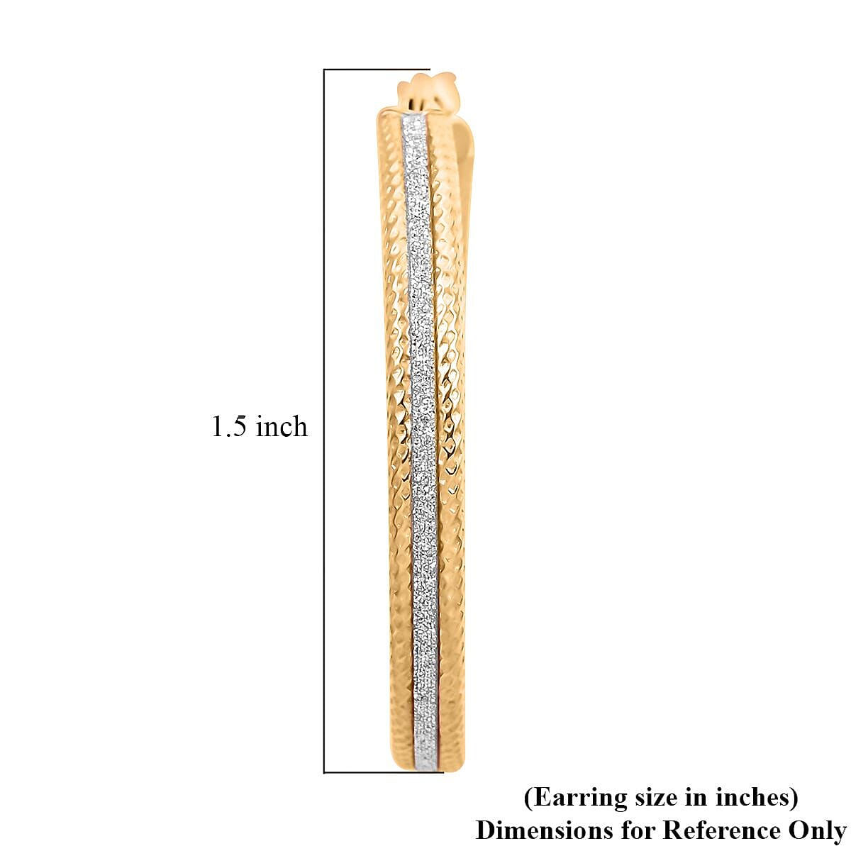 14K Yellow Gold Over Sterling Silver Hoop Earrings 3.40 Grams image number 4