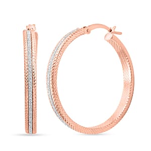 14K Rose Gold Over Sterling Silver Hoop Earrings 3.40 Grams