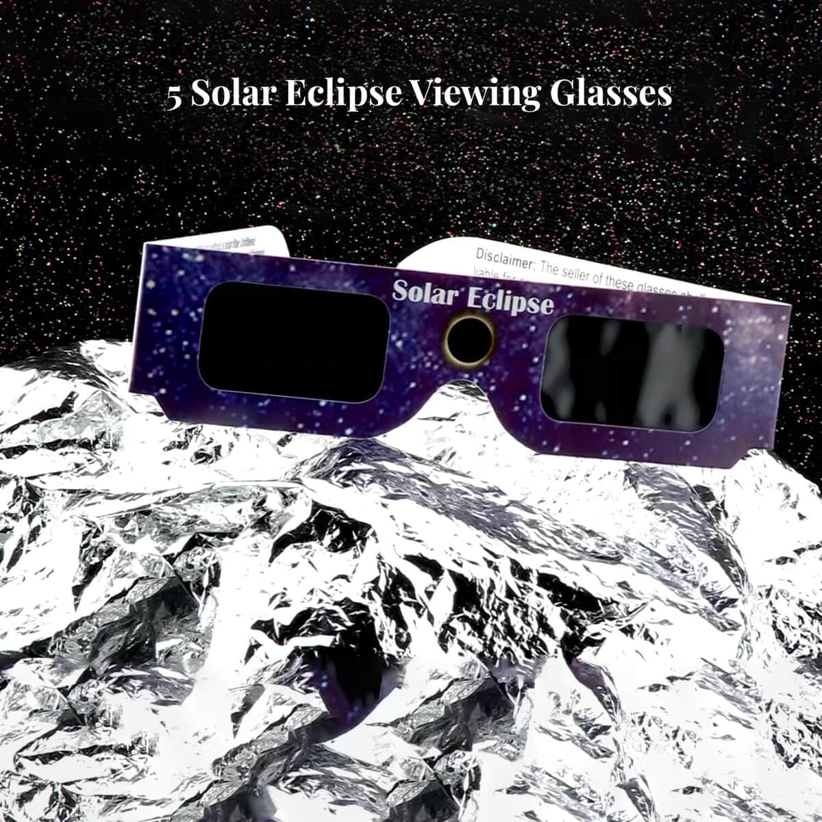 Set of 5 Solar Eclipse Viewing Glasses, Safe Shades for Direct Sun Viewing image number 1