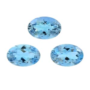 AAA Santa Maria Aquamarine Set of 3 (Ovl 6x4 mm) 1.00 ctw