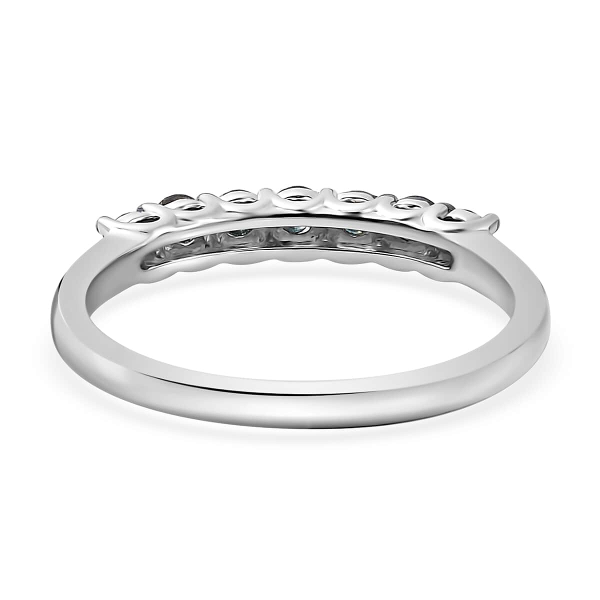 Venice Blue Diamond I2-I3 Band Ring in Platinum Over Sterling Silver (Size 9.0) 0.50 ctw image number 4