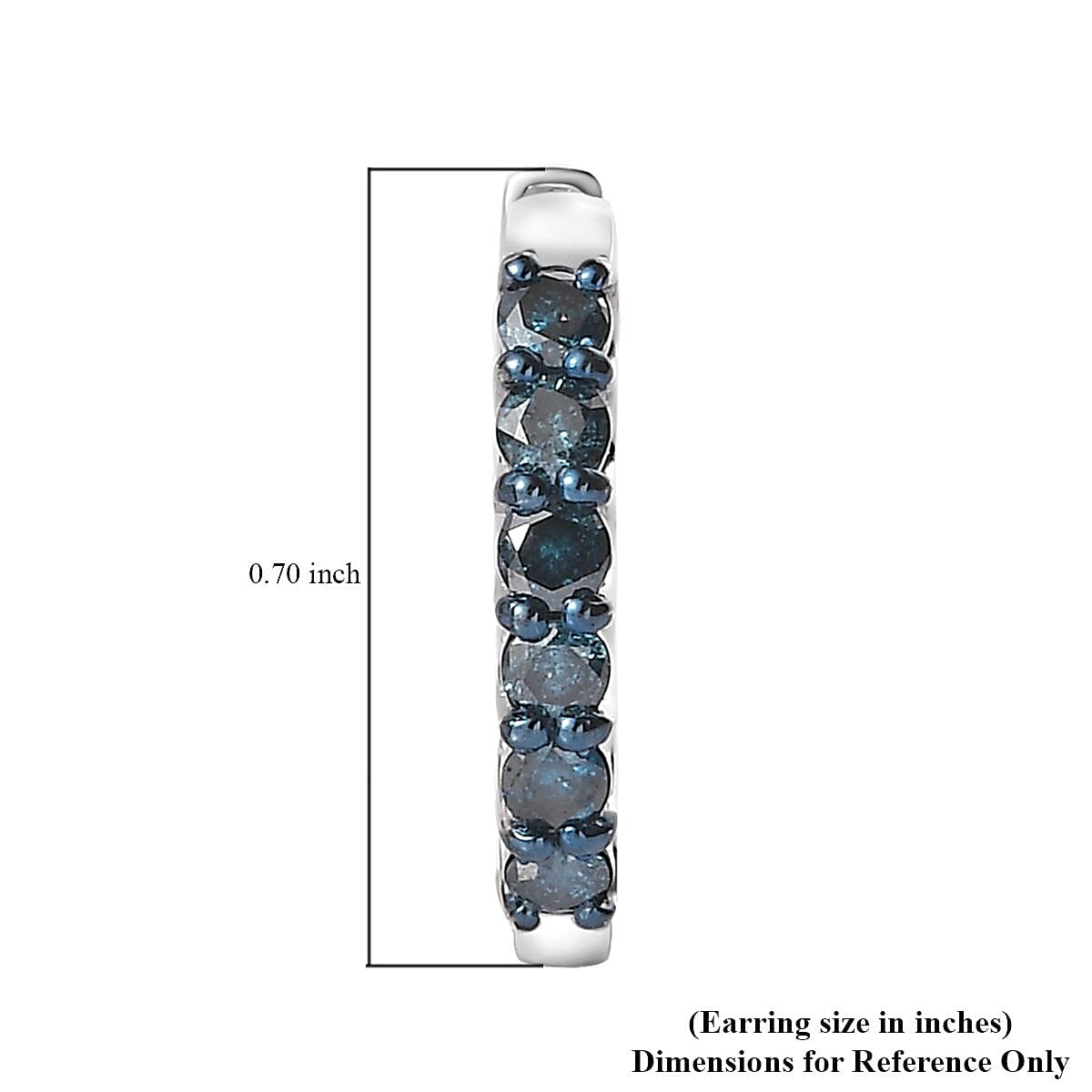 Venice Blue Diamond I2-I3 Hoop Earrings in Platinum Over Sterling Silver 0.75 ctw image number 4