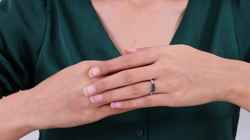Venice Blue Diamond (12-I3) Cluster Ring in Platinum Over Sterling Silver (Size 10.0) 0.25 ctw