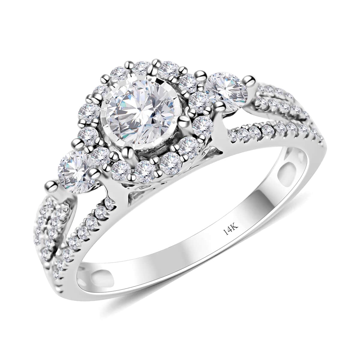 14K White Gold Diamond G-H I1 Ring (Size 7.0) 1.00 ctw image number 0