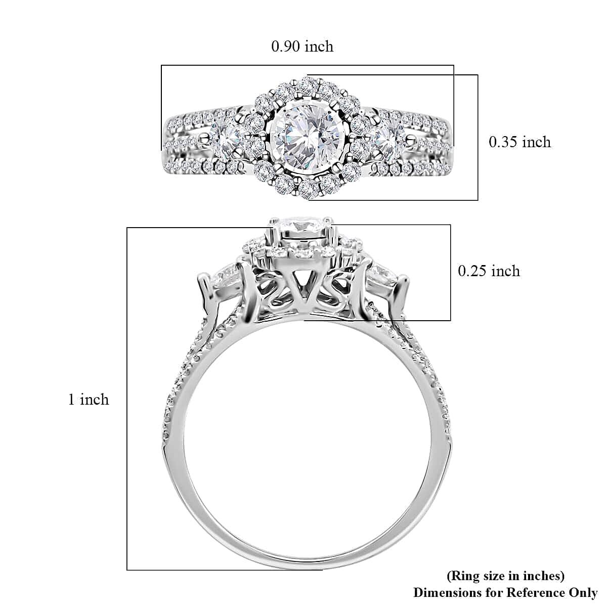 14K White Gold Diamond G-H I1 Ring (Size 7.0) 1.00 ctw