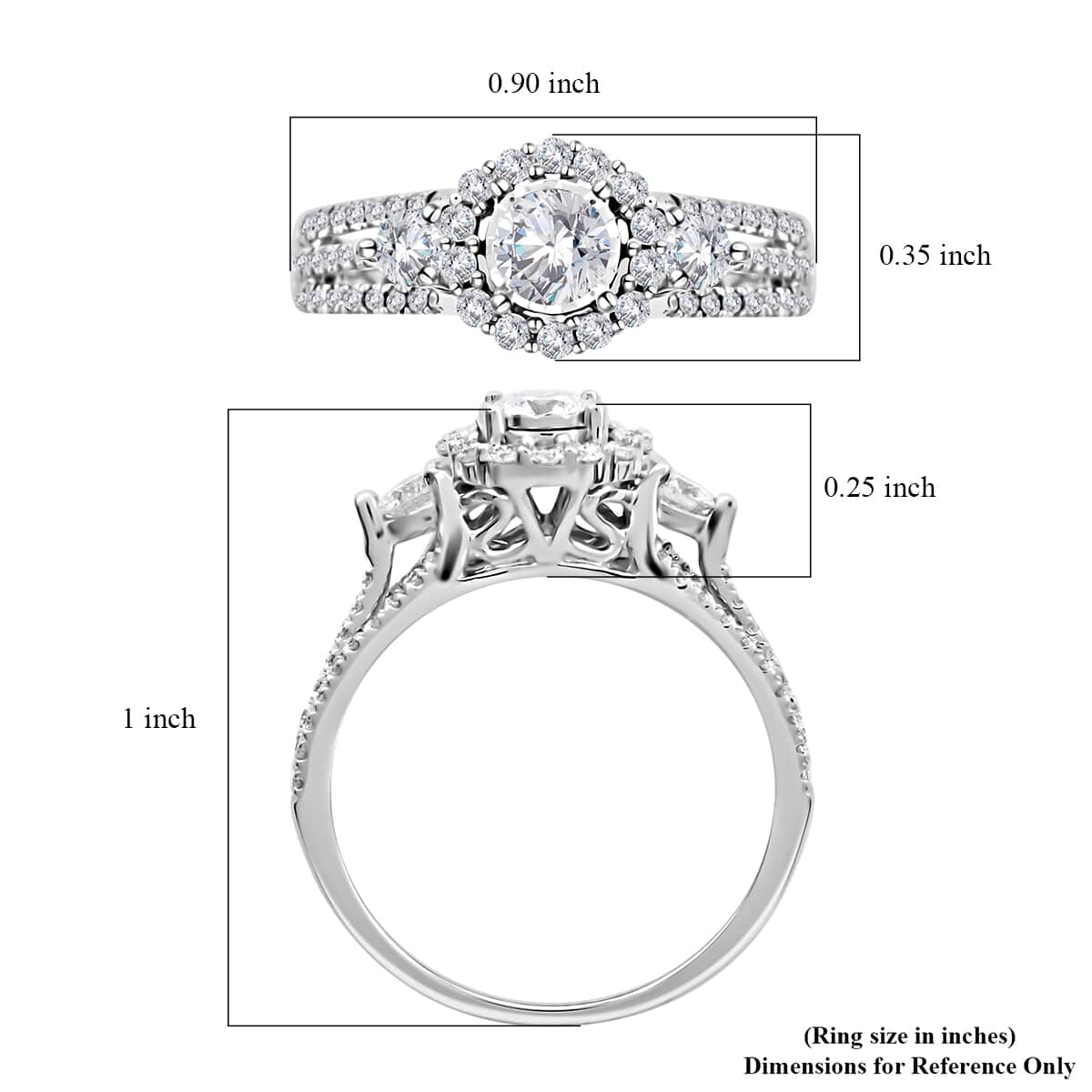 14K White Gold Diamond G-H I1 Ring (Size 7.0) 1.00 ctw image number 4