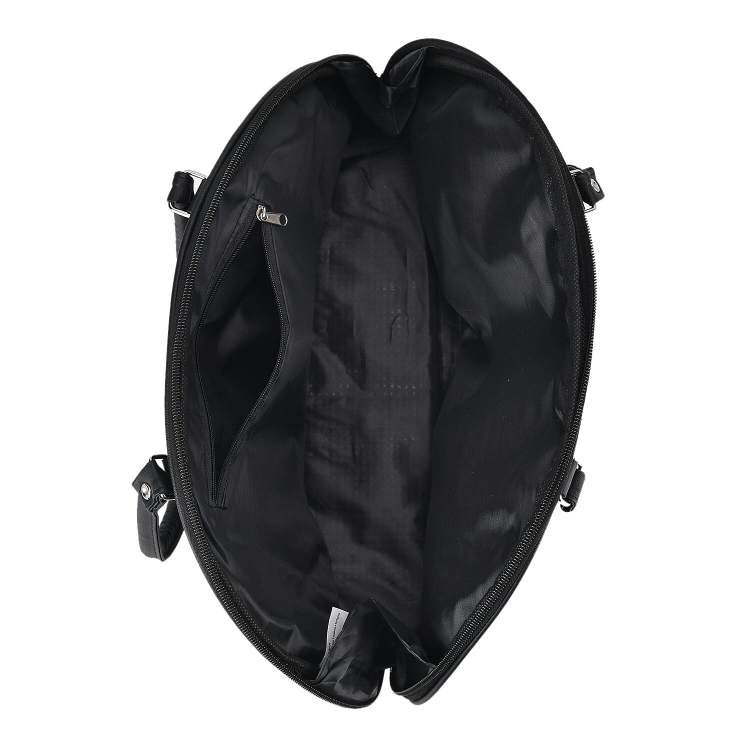 Black Patchwork Sheep Leather Half-Moon Shoulder Bag