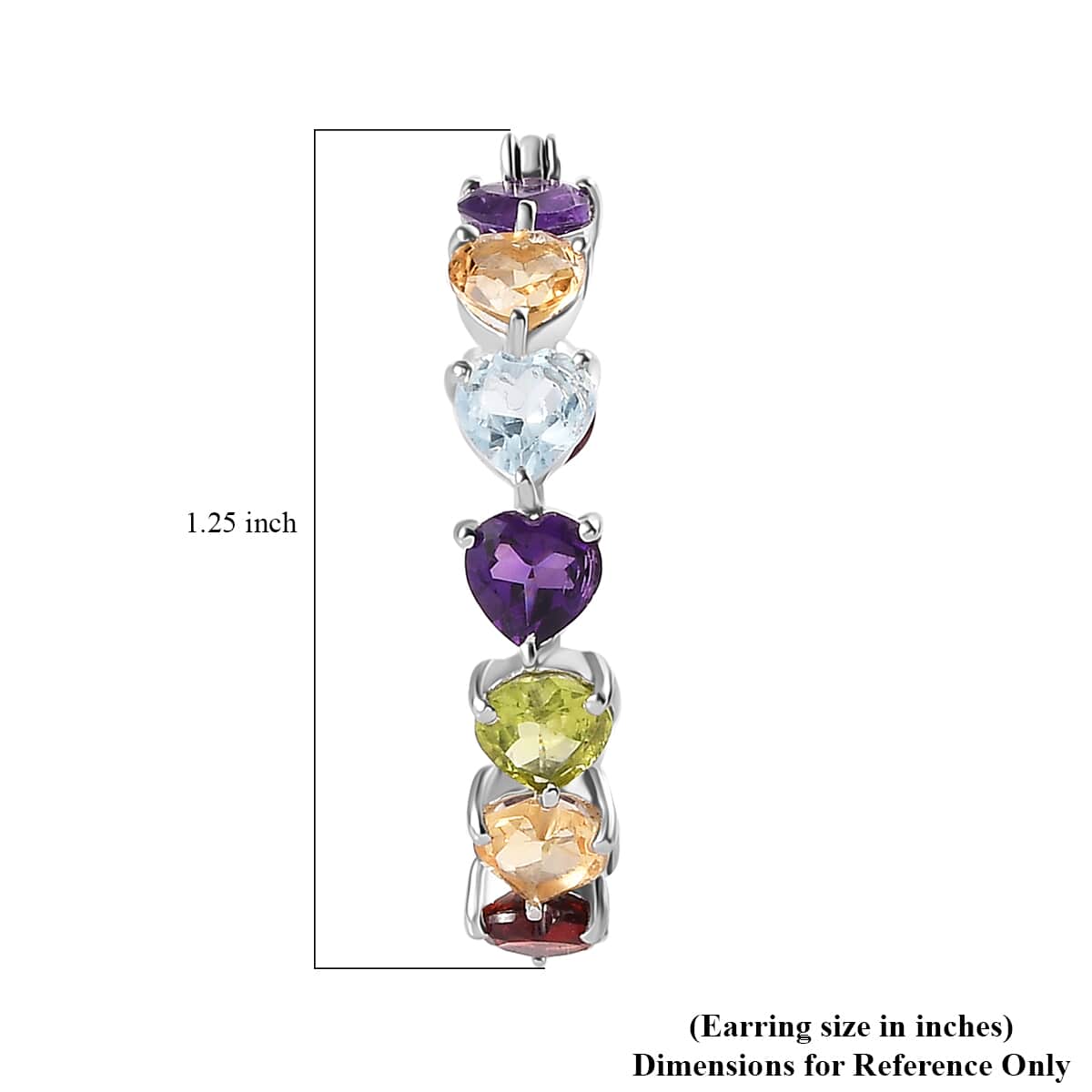 Multi Gemstone Inside Out Hoop Earrings in Platinum Over Sterling Silver 10.60 ctw image number 4