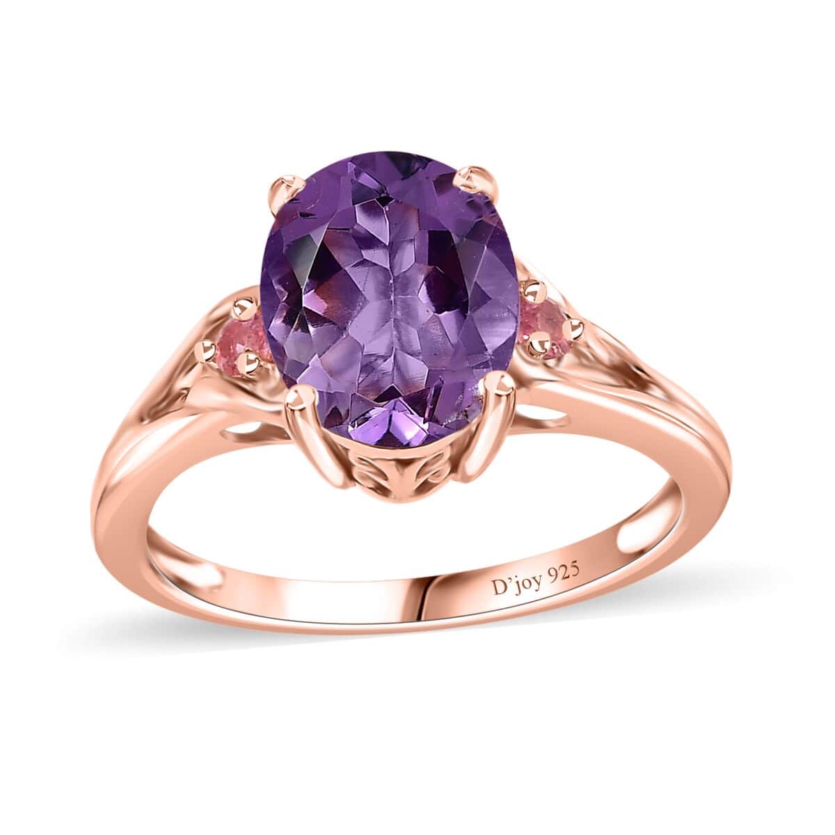 Premium Rose De France Amethyst and Morro Redondo Pink Tourmaline Ring in Vermeil Rose Gold Over Sterling Silver (Size 10.0) 2.40 ctw image number 0