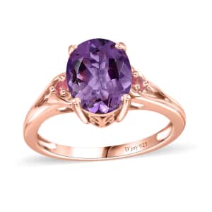 Premium Rose De France Amethyst and Morro Redondo Pink Tourmaline Ring in Vermeil Rose Gold Over Sterling Silver (Size 10.0) 2.40 ctw