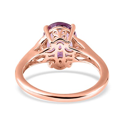 Premium Rose De France Amethyst and Morro Redondo Pink Tourmaline Ring in Vermeil Rose Gold Over Sterling Silver (Size 10.0) 2.40 ctw