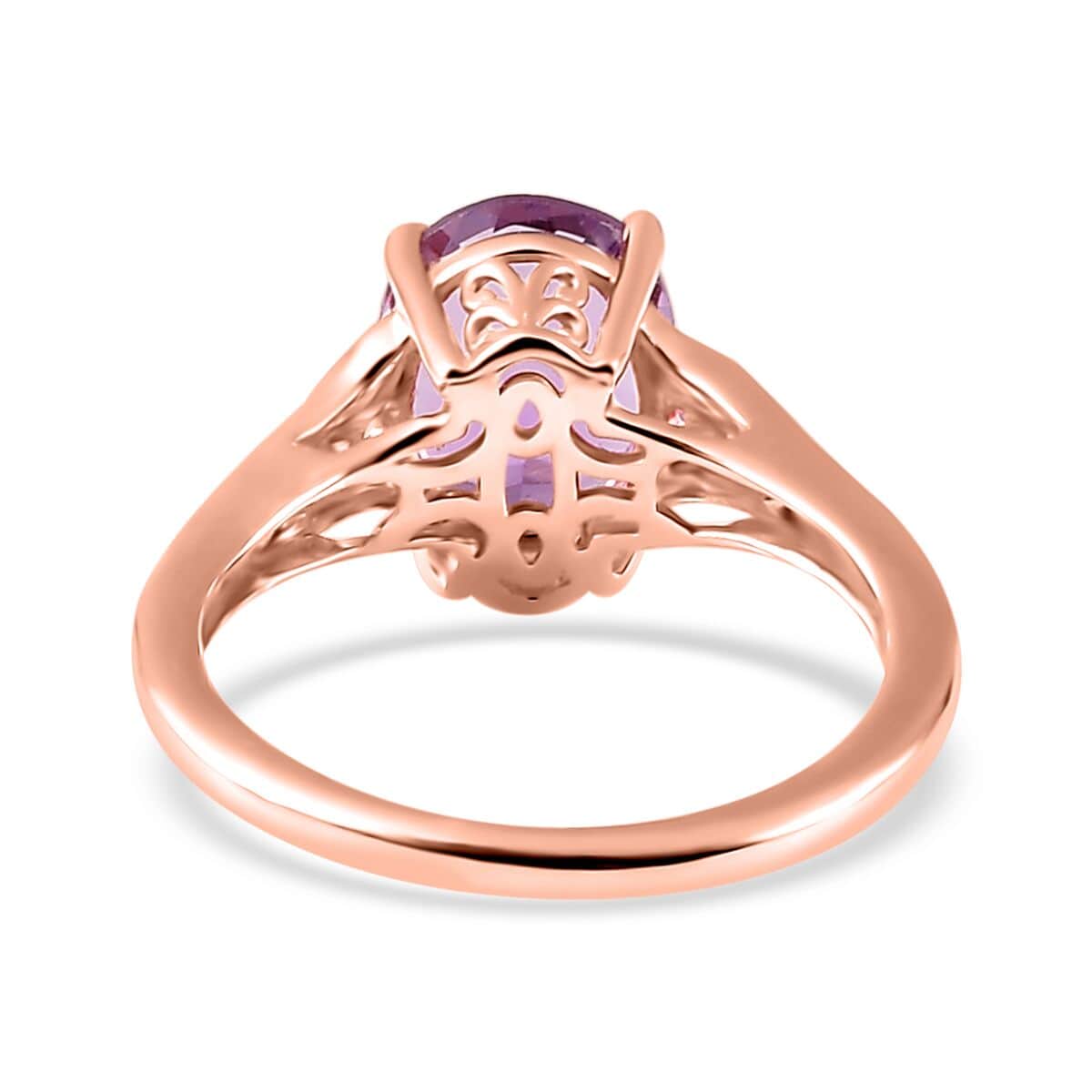 Premium Rose De France Amethyst and Morro Redondo Pink Tourmaline Ring in Vermeil Rose Gold Over Sterling Silver (Size 10.0) 2.40 ctw image number 4
