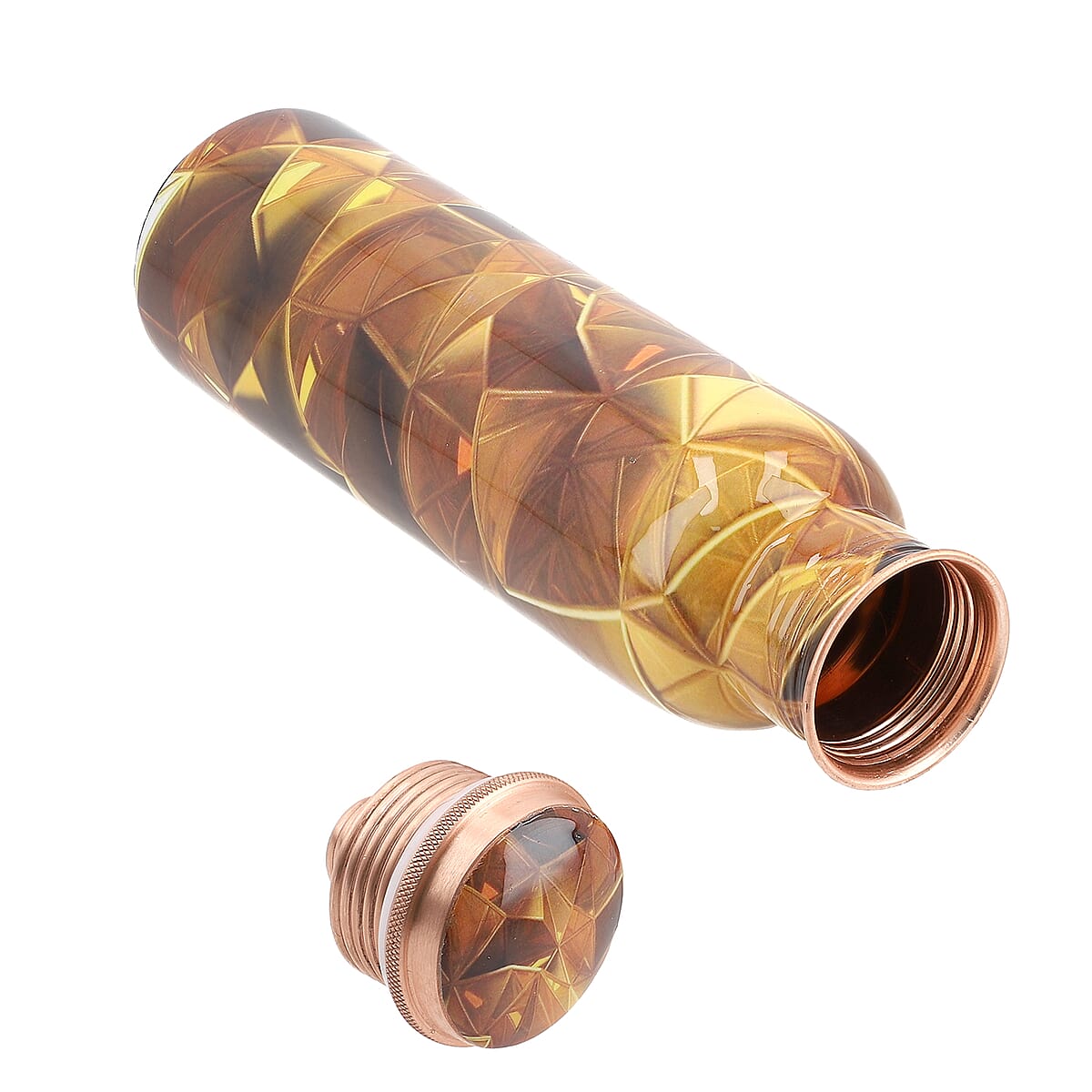 Homesmart Printed Copper Bottle (32oz) with Shungite Infuser and Shungite Beaded Stretch Bracelet image number 5