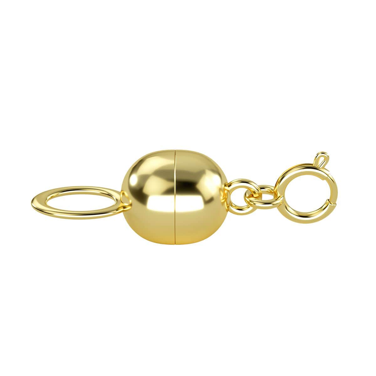 14K Yellow Gold 6X4.5mm Magnetic Lock with 4.96x1.16mm Spring Ring Lock image number 0