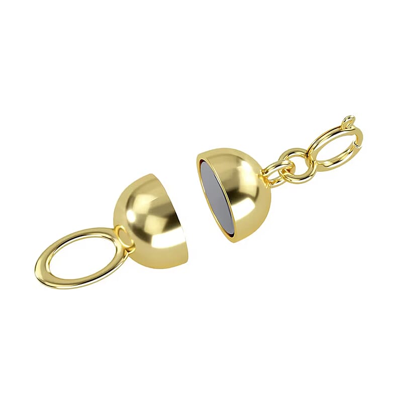 14K Yellow Gold 6X4.5mm Magnetic Lock with 4.96x1.16mm Spring Ring Lock