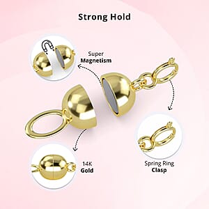 14K Yellow Gold 6X4.5mm Magnetic Lock with 4.96x1.16mm Spring Ring Lock