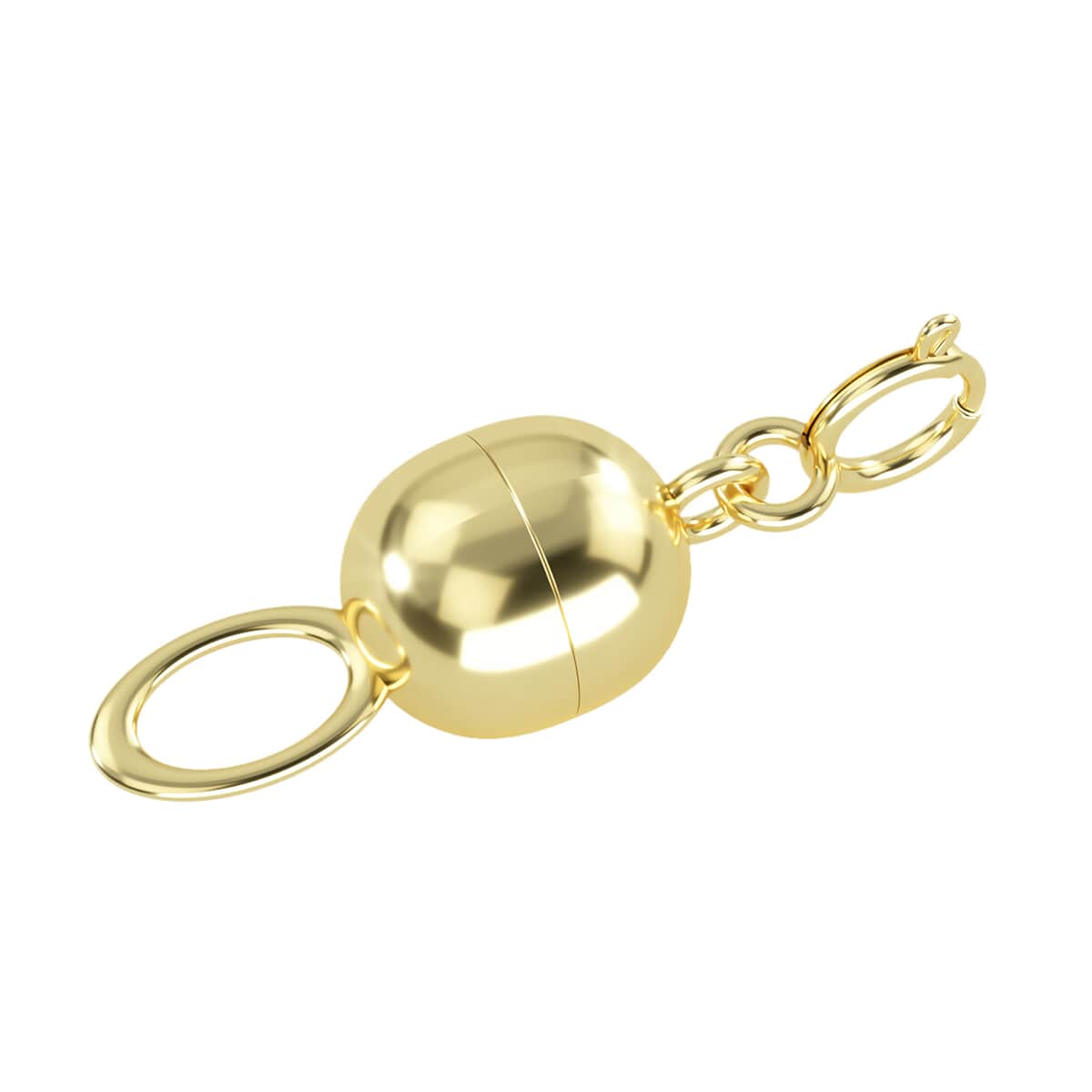 14K Yellow Gold 6X4.5mm Magnetic Lock with 4.96x1.16mm Spring Ring Lock image number 2