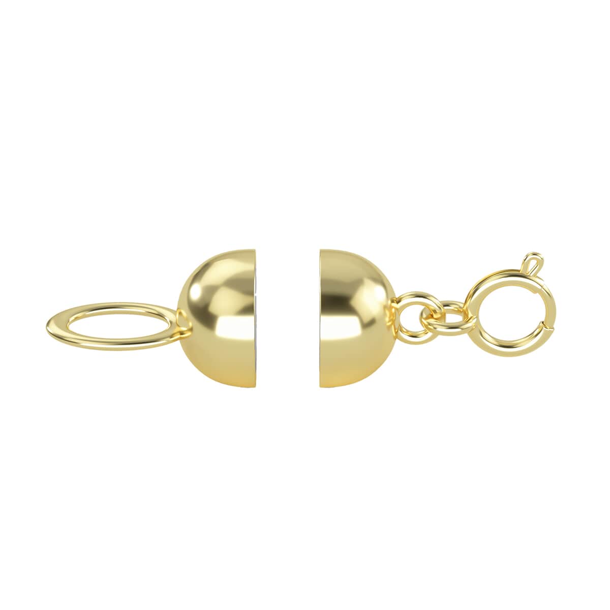 14K Yellow Gold 6X4.5mm Magnetic Lock with 4.96x1.16mm Spring Ring Lock image number 3