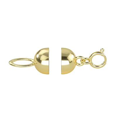 14K Yellow Gold 6X4.5mm Magnetic Lock with 4.96x1.16mm Spring Ring Lock