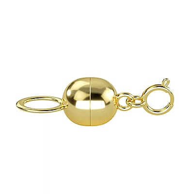 14K Yellow Gold 6X4.5mm Magnetic Lock with 4.96x1.16mm Spring Ring Lock