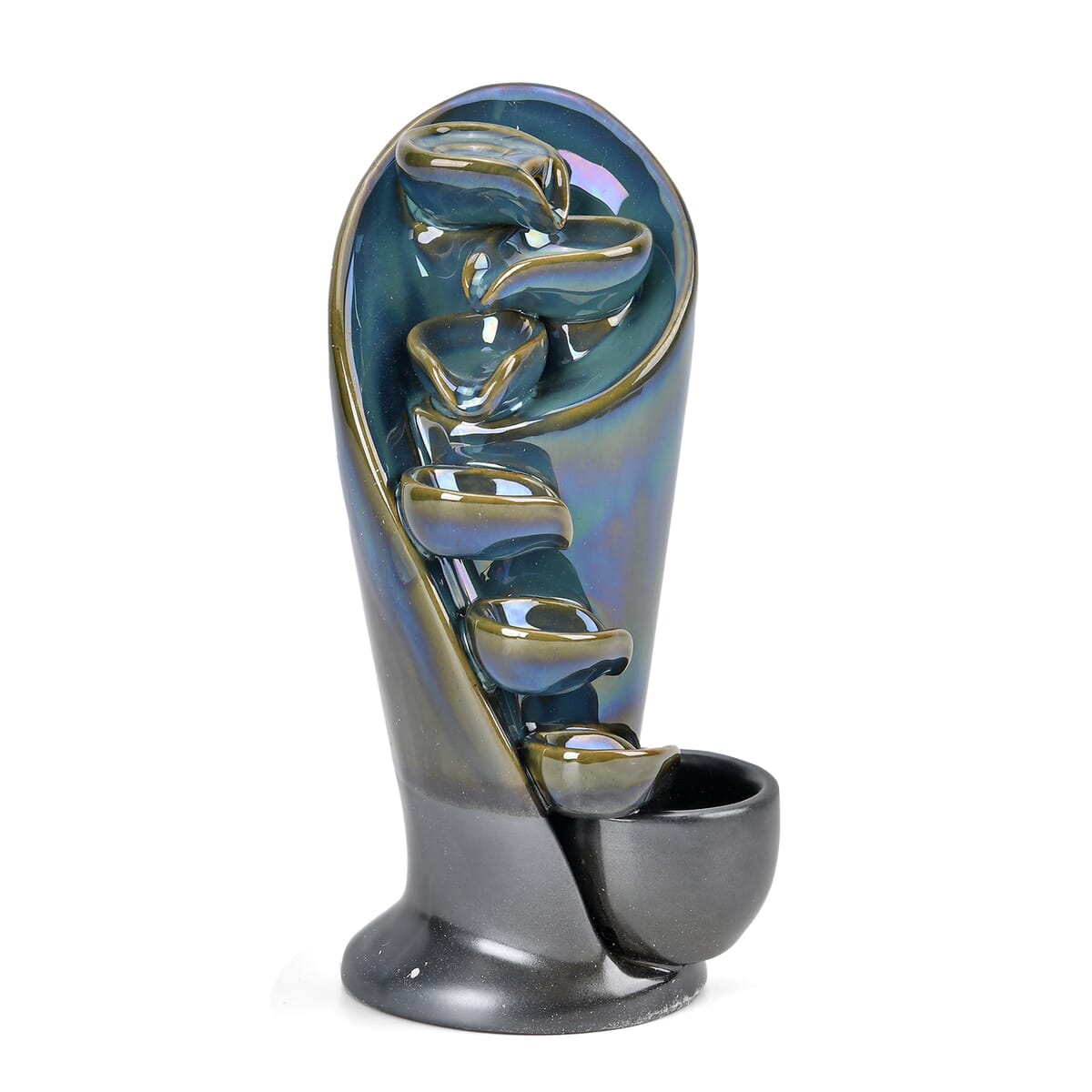 Blue Ceramic Backflow Incense Holder Incense Burner Waterfall with 60 Backflow Incense Cones, 30 Incense Stick, 1p Tweezer and Base image number 3