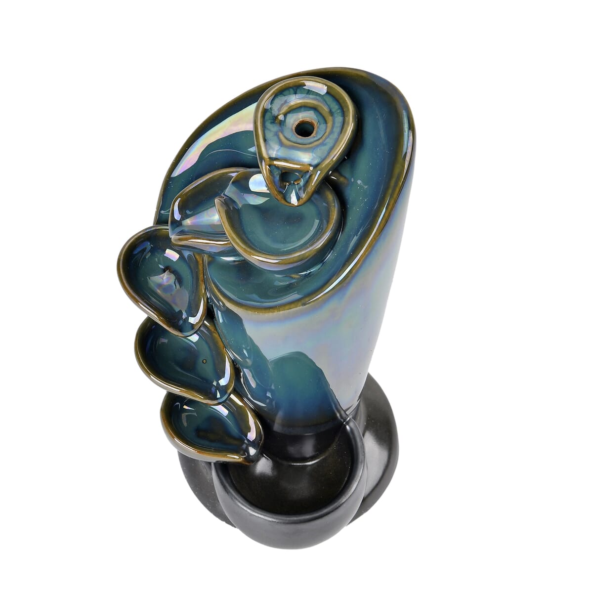 Blue Ceramic Backflow Incense Holder Incense Burner Waterfall with 60 Backflow Incense Cones, 30 Incense Stick, 1p Tweezer and Base image number 7