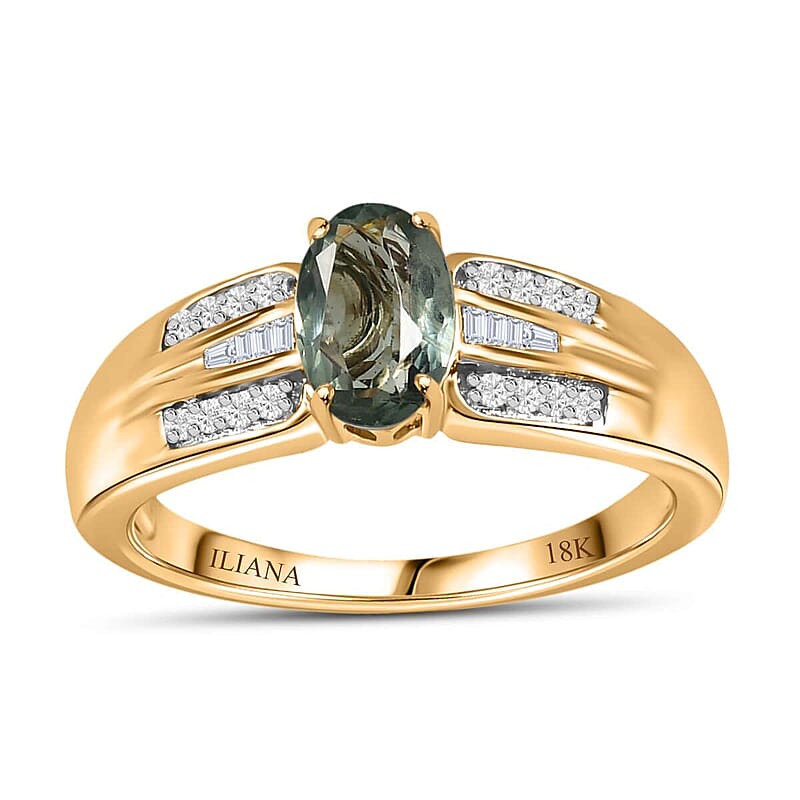 Iliana AAA Narsipatnam Alexandrite and G-H SI Diamond 0.85 ctw Ring in 18K Yellow Gold (Size 10.0) 4.35 Grams