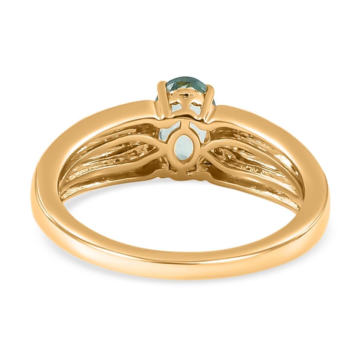 Iliana 18K Yellow Gold AAA Narsipatnam Alexandrite and G-H SI Diamond Ring (Size 7.0) 4.35 Grams 0.85 ctw image number 4