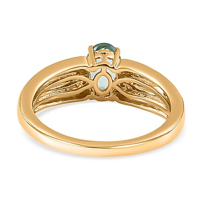 Iliana AAA Narsipatnam Alexandrite and G-H SI Diamond 0.85 ctw Ring in 18K Yellow Gold (Size 10.0) 4.35 Grams