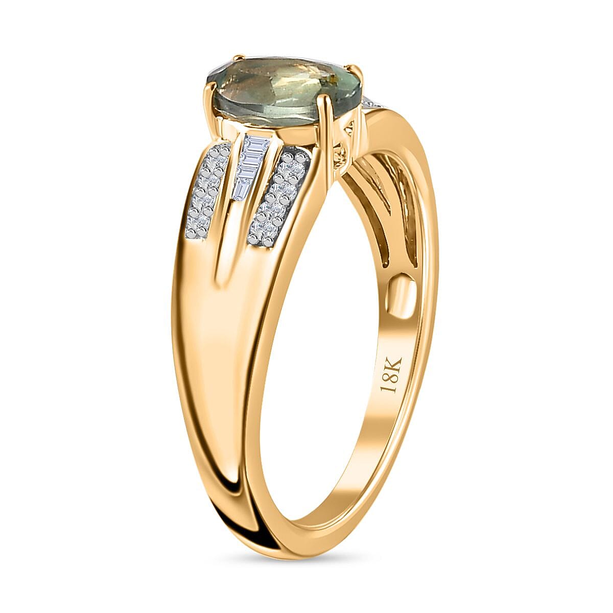 Iliana AAA Narsipatnam Alexandrite and G-H SI Diamond 0.85 ctw Ring in 18K Yellow Gold (Size 8.0) 4.35 Grams image number 3