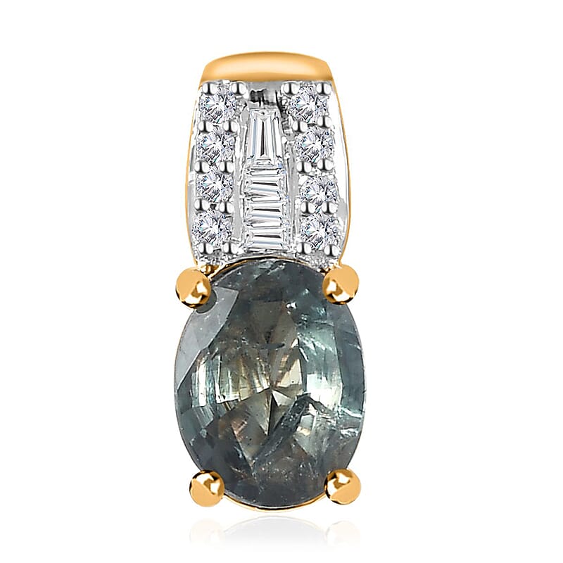 Iliana 18K Yellow Gold AAA Narsipatnam Alexandrite and G-H SI Diamond Pendant without Chain 0.70 ctw
