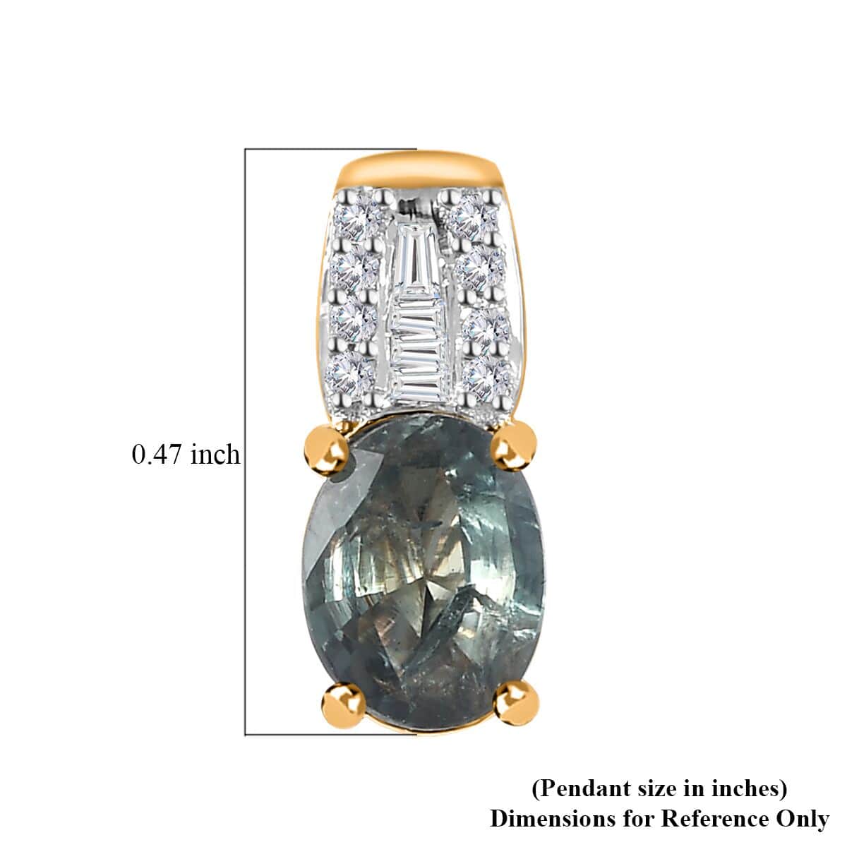 Iliana 18K Yellow Gold AAA Narsipatnam Alexandrite and G-H SI Diamond Pendant 0.70 ctw image number 4