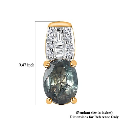 Iliana 18K Yellow Gold AAA Narsipatnam Alexandrite and G-H SI Diamond Pendant without Chain 0.70 ctw