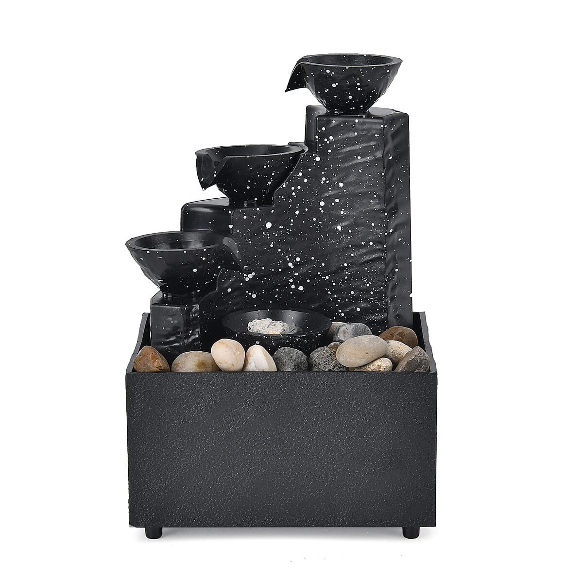 Symphony Home Black 3 Cups Mini Water Fountain with LED Light image number 3