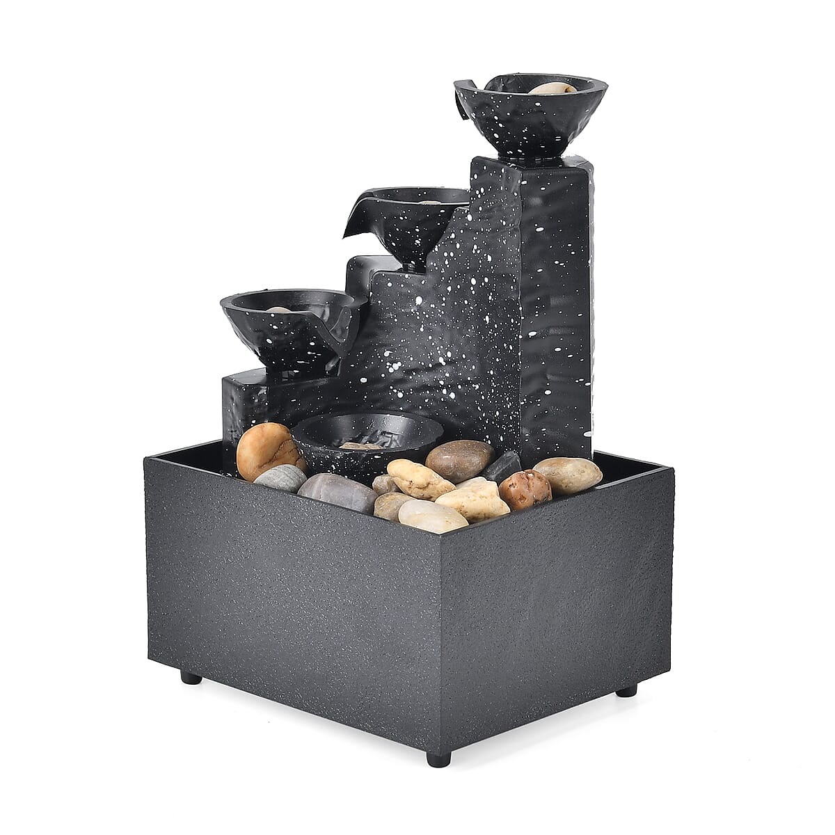 Symphony Home Black 3 Cups Mini Water Fountain with LED Light image number 4