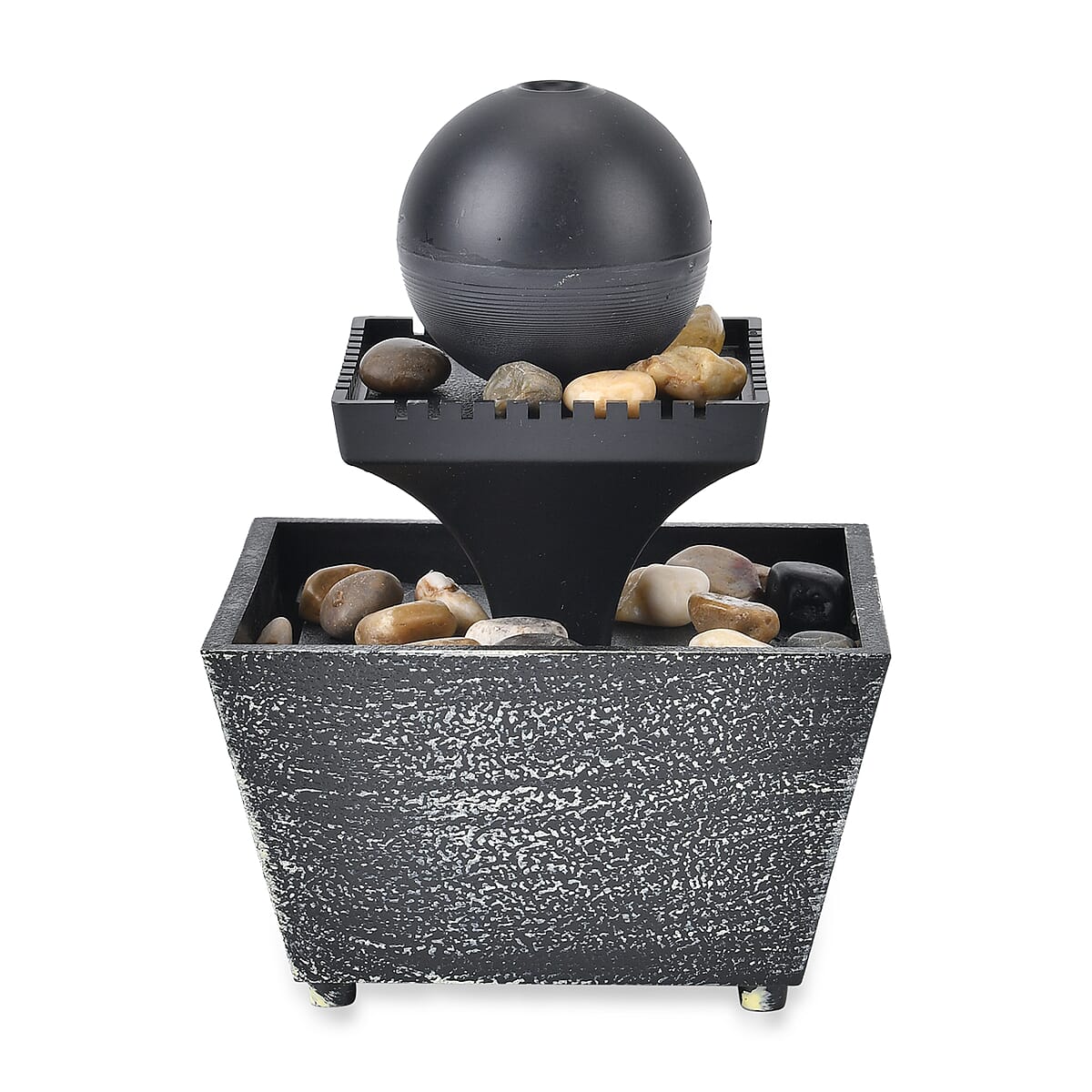 Symphony Home Black Ball Mini Water Fountain with LED Light image number 3