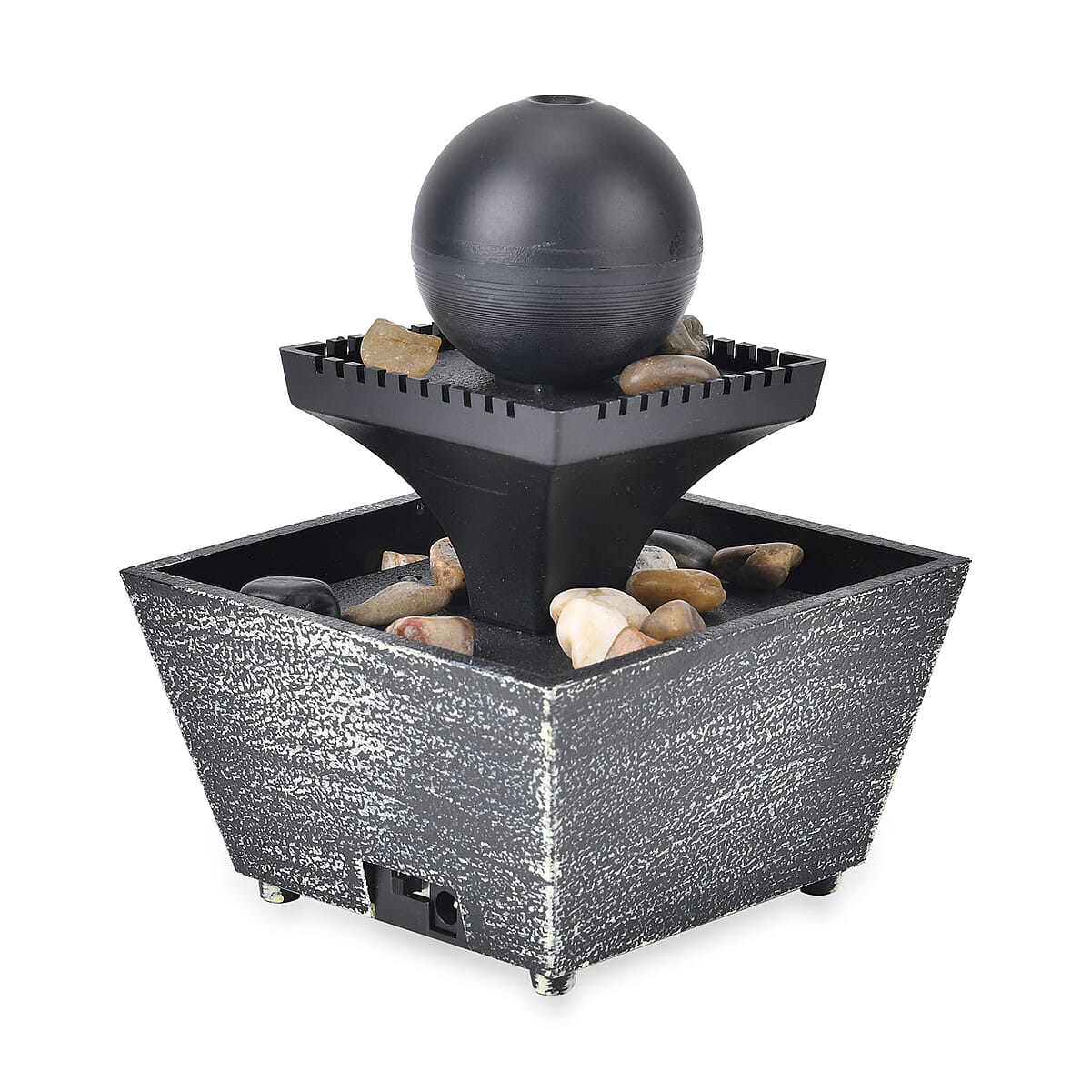 Symphony Home Black Ball Mini Water Fountain with LED Light image number 5
