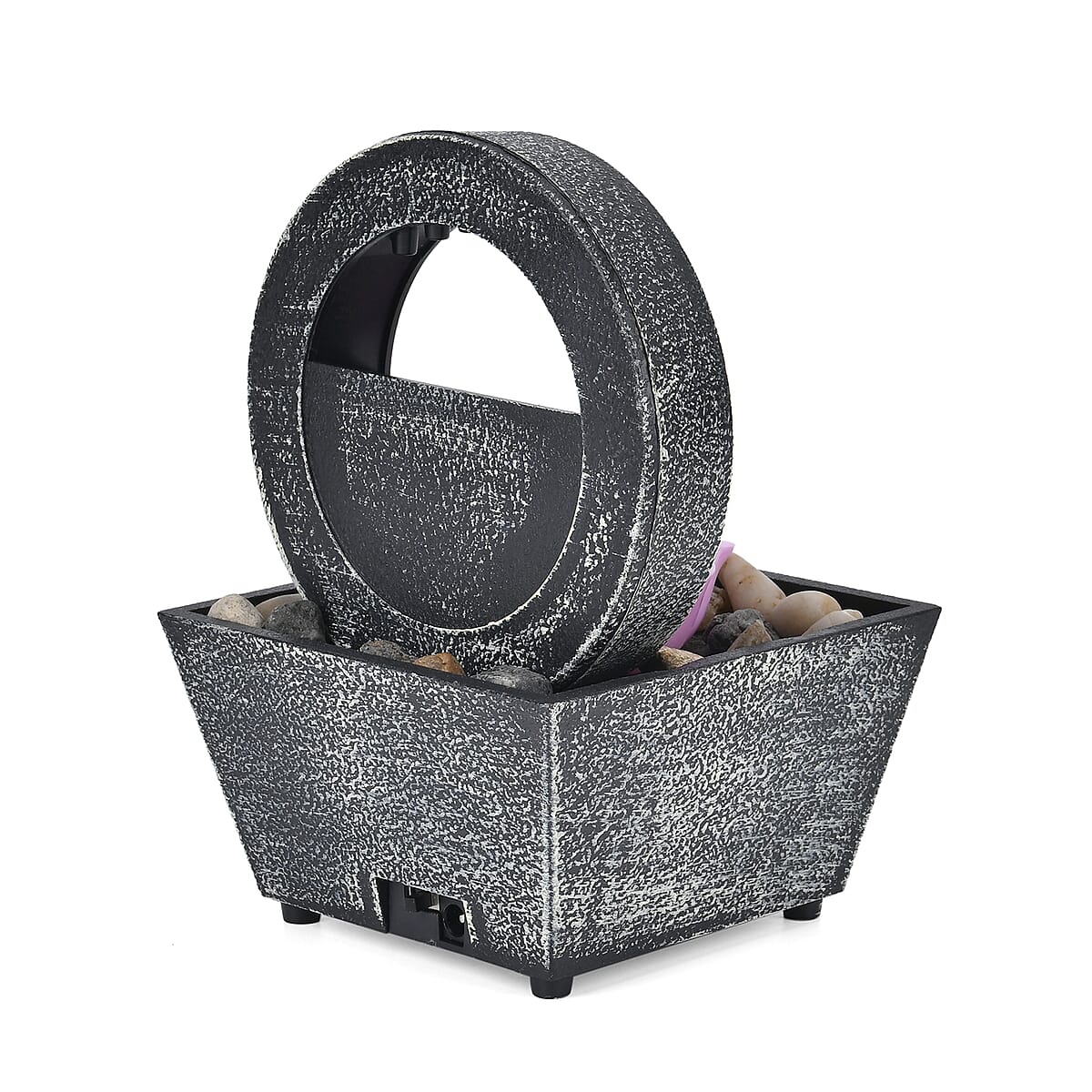 Symphony Home Black and Purple Lotus Mini Water Fountain with LED Light image number 5