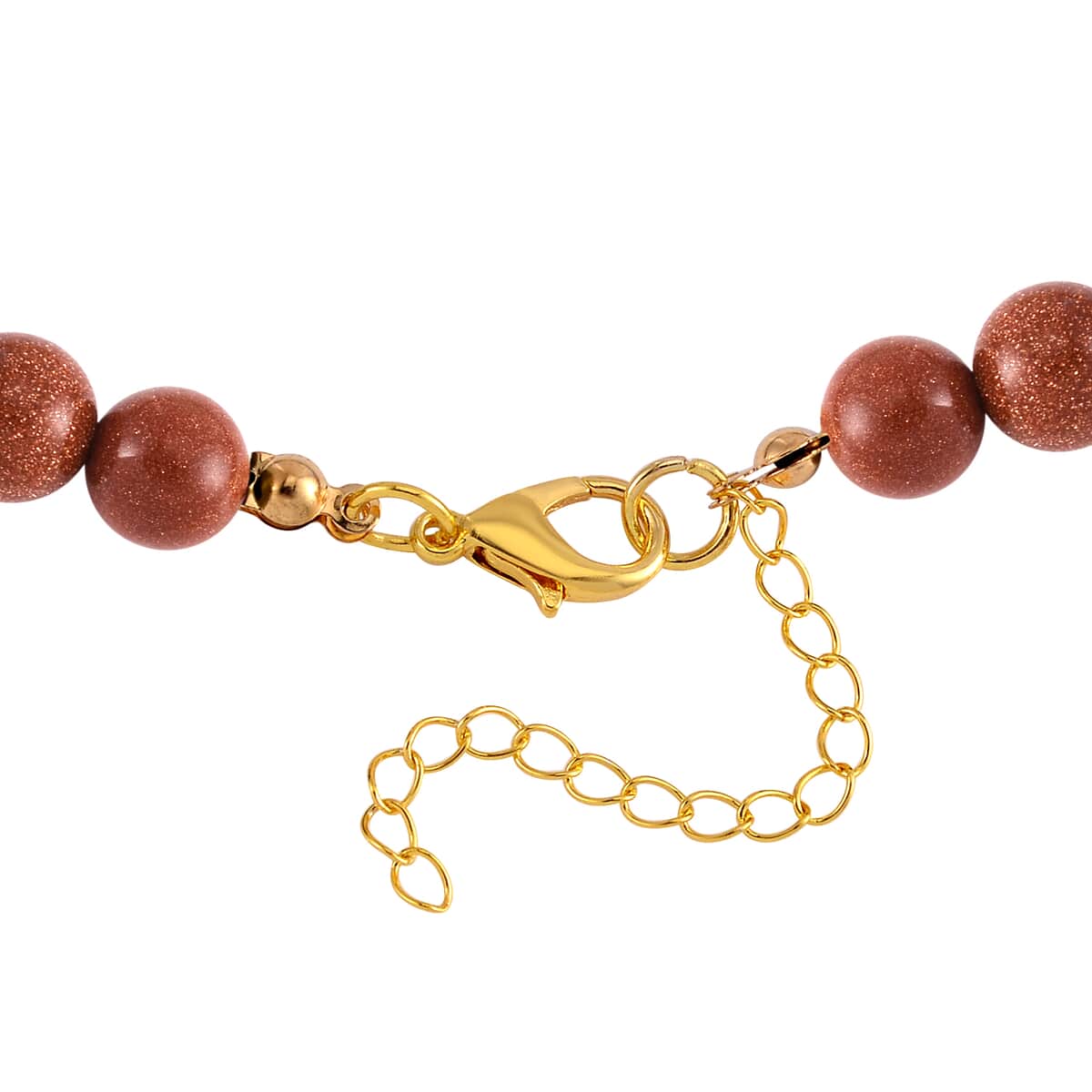 Feng Shui Gold Sandstone Beaded Pixiu Necklace 18-20 Inches in Goldtone 190.00 ctw image number 3