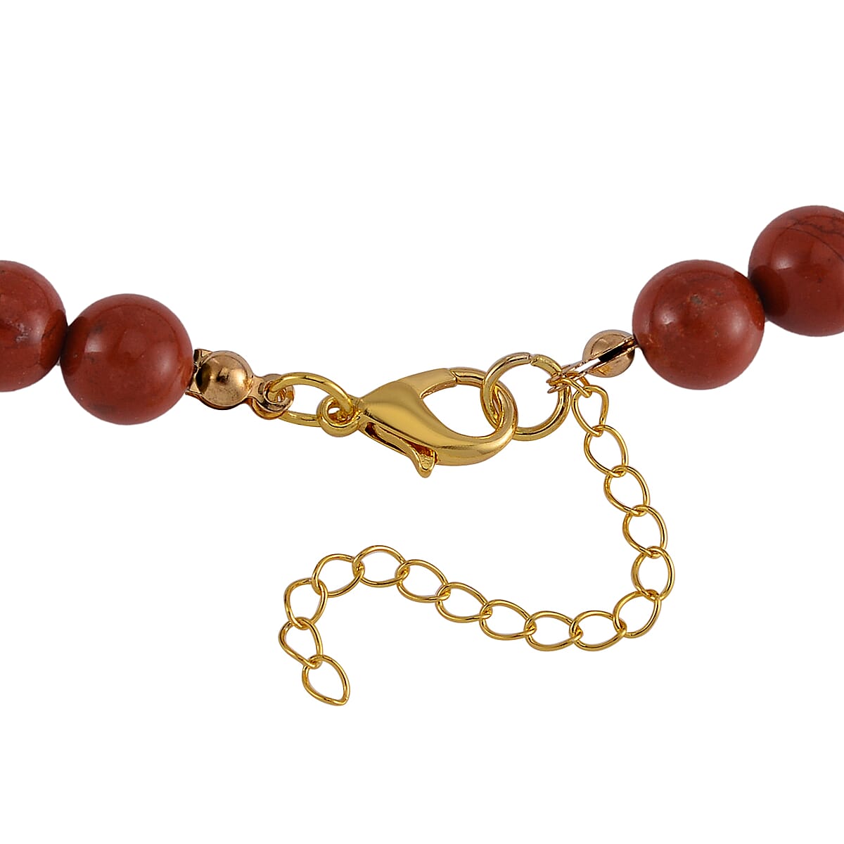 Feng Shui Red Jasper Beaded Pixiu Necklace 18-20 Inches in Goldtone 190.00 ctw image number 3